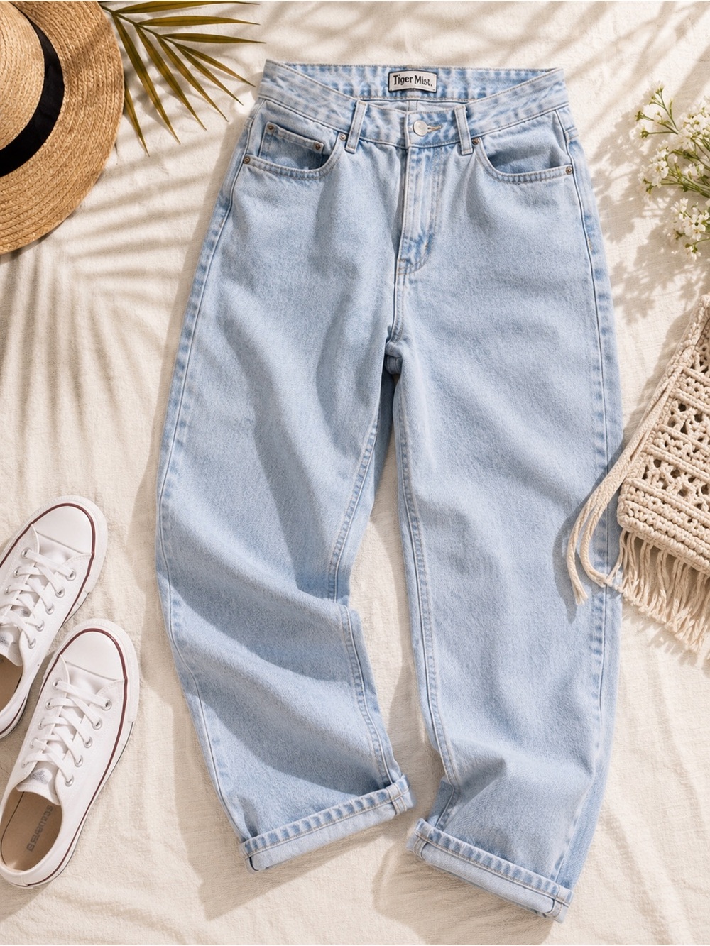 Tiger Mist Light Blue Denim Mom high waisted Jeans